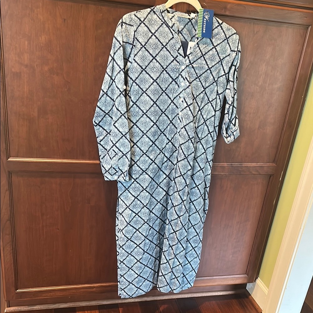 Blue Diamond Pattern Kurta